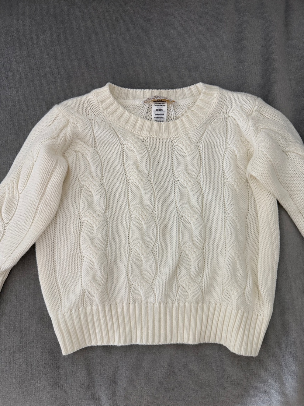 The Beaufort Bonnet Company Cream Cable-Front Crewneck Sweater